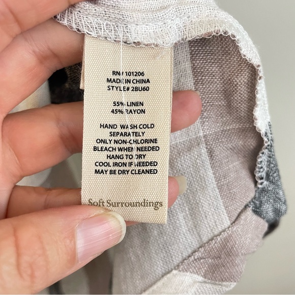 NWT Soft Surroundings Linen Blend Plaid Button Up Tunic Top Size Large - Picture 10 of 11